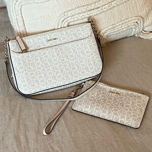 Calvin Klein Almond Crossbody Bag with Pouch